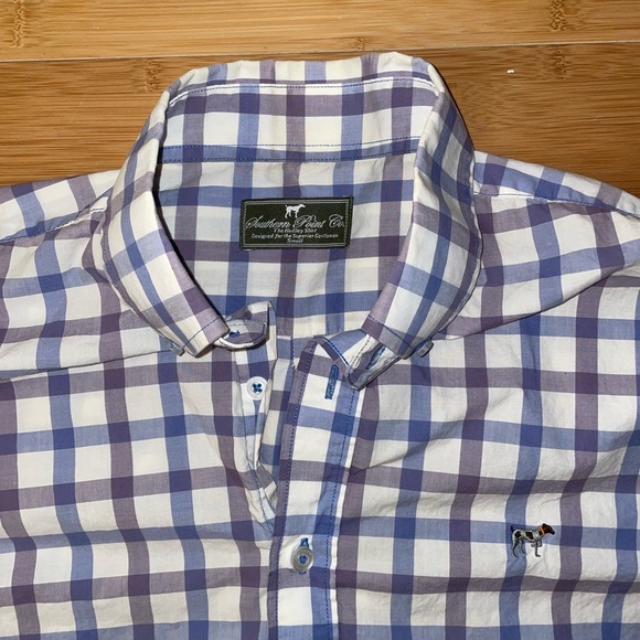 Southern Point Co. Blue and White Checked Button Down - Size Small - Picture 3 of 5